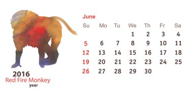Haziran 2016 maymun suluboya şekli ile