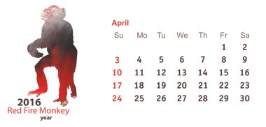 Nisan 2016 maymun suluboya şekli ile