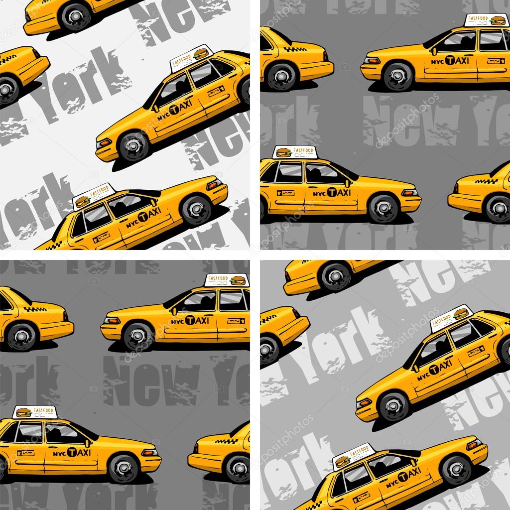 New York Yellow Taxi Cab seamless background