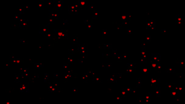 Coeurs rouges coulant sur fond noir .