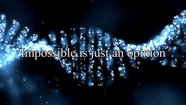 Inspirerend Motiverend Citaat Impossible Just Opinion Blue Abstract Background — Stockvideo