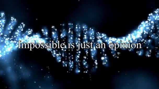 Натхненна Мотиваційна Цитата Неможливе Просто Думка Синьому Абстрактному Тлі — стокове відео