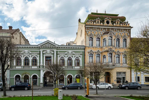 Targu Mures Transylvania Romania April 2021 Старі Будинки Центрі Міста — стокове фото