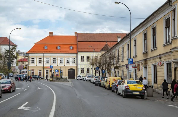 Targu Mures Transylvania Romania Апреля 2021 Street View Vith Old — стоковое фото