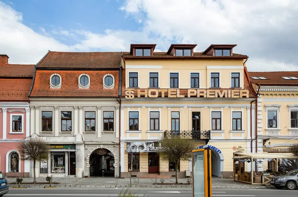 Targu Mures Mures Romania Aprilie 2021 Vedere Spre Hotel Premier — Fotografie, imagine de stoc