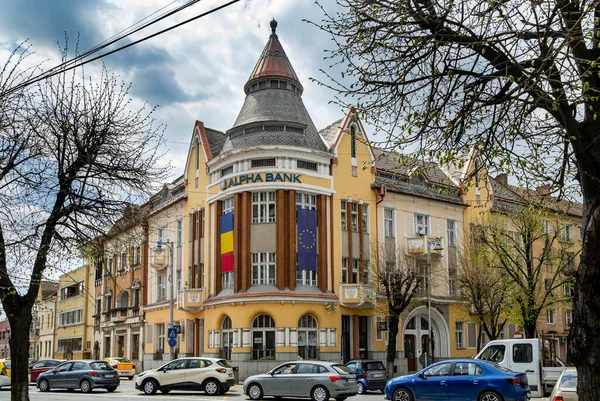 Targu Mures Mures România Aprilie 2021 Sediul Alpha Bank Aprilie — Fotografie, imagine de stoc