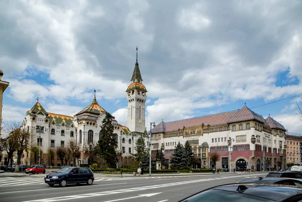 Targu Mures Mures Romania Kwiecień 2021 Pałac Administracyjny Pałac Kultury — Zdjęcie stockowe