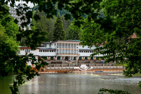 Sovata Mures Romania May 2021 Landscape Bear Lake Lacul Ursu — Stock Photo, Image