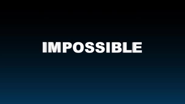 Inspirerande Motiverande Citat Omöjligt Förvandlas Till Möjligt Abstrakt Bakgrund — Stockvideo