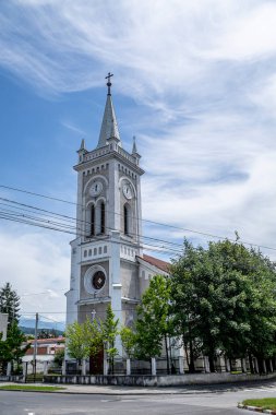 PETROSANI, HUNEDOARA, ROMANIA - 11 Temmuz 2021: Aziz Barbara (Sf. Varvara Kilisesi 11 Temmuz 2021 'de Romanya' nın Petrosani kentinde.