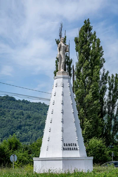 Petrosani Hunedoara România Iulie 2021 Monumentul Sfântului Varvara Protectorul Minerilor — Fotografie, imagine de stoc