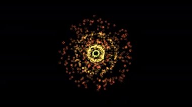 Alfa kanalı soyut animasyonu olan dairesel ateş. 4K Çözünürlük (Ultra HD).