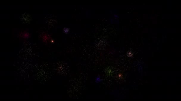 Animace Fireworks Alfa Kanálem Rozlišení Ultra — Stock video