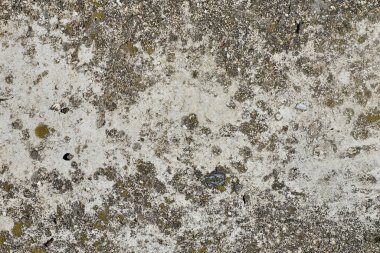 Arka planda beton dokusu olan eski gri beton duvar. Kopyalama alanı ile ön görünüm.