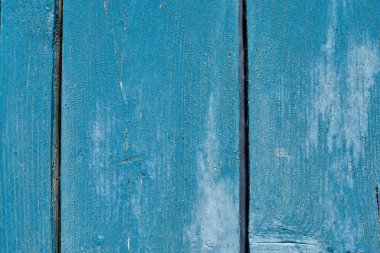 Doğal mavi boyalı ahşap arka plan. Kopyalama alanı ile ön görünüm.