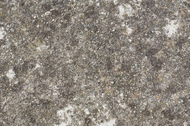 Arka planda beton dokusu olan eski gri beton duvar. Kopyalama alanı ile ön görünüm.