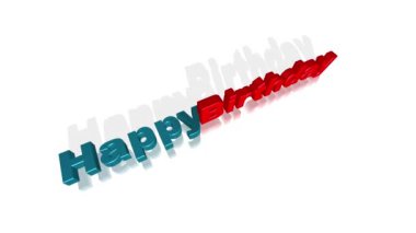 Beyaz bir arka planda mavi ve kırmızı metin renkleriyle yüksek kaliteli mutlu yıllar animasyonu. 4k çözünürlüğü