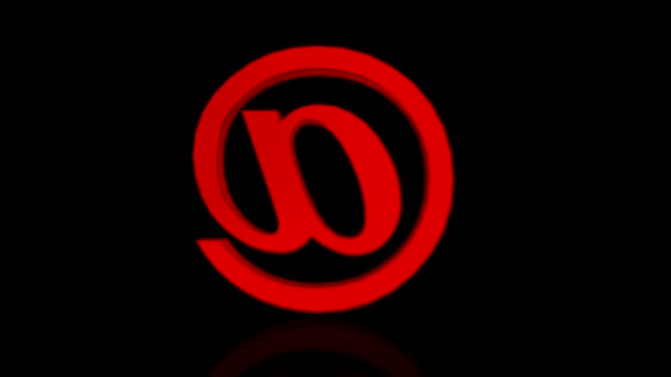 Three colors set text animation of the e-mail symbol — Stock Video