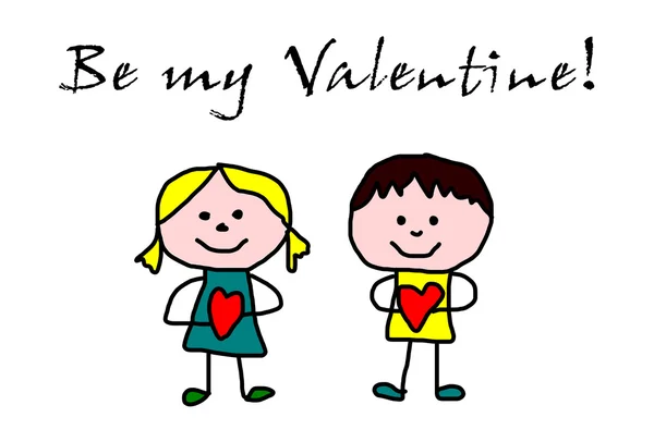 Dibujos para niños - día de San Valentín — Foto de Stock