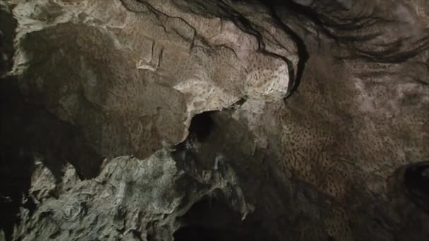 Интерьер пещеры Половраги, Румыния — стоковое видео
