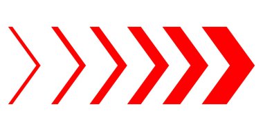 Dinamik oklar beyaz arkaplanda izole edildi.