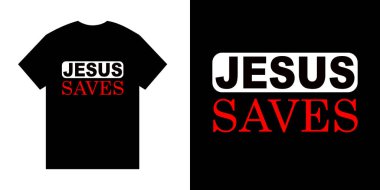 İsa tipografiyi izole edilmiş baskı tişörtüne sakladı.