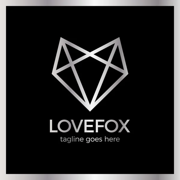 Love Fox Logo — Stock Vector