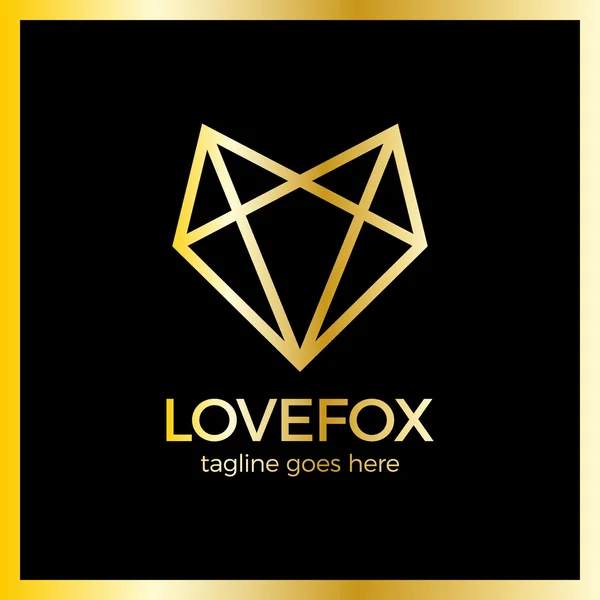 Logo Love Fox — Vettoriale Stock