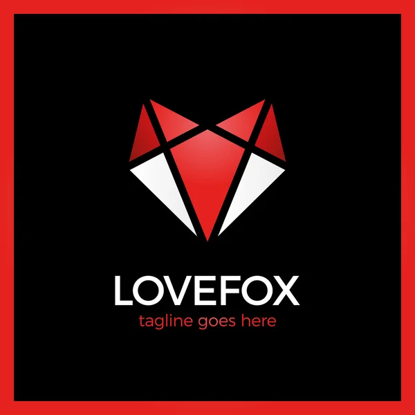 Aşk Fox logosu — Stok Vektör