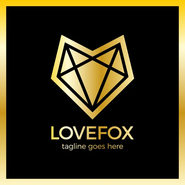 Love Fox logotyp — Stock vektor