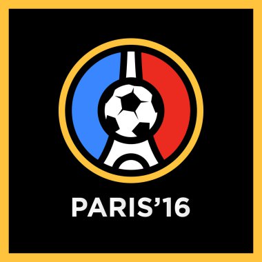Futbol ya da Futbol Fransa Euro 2016 logolar.