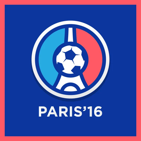 Fußball oder Fußball Frankreich Euro 2016 Logos. — Stockvektor