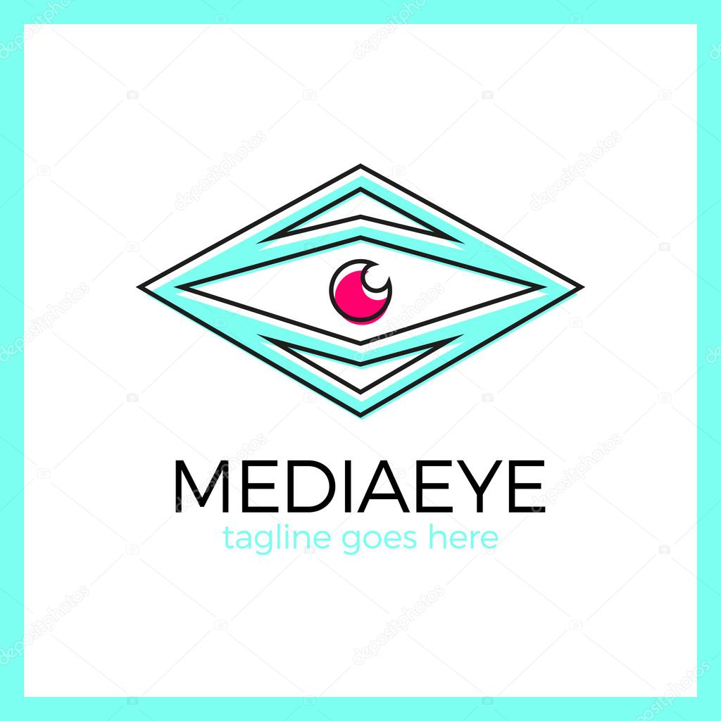 Media Eye Logo. Arrow rhombe logotype