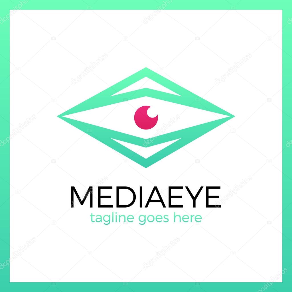 Media Eye Logo. Arrow rhombe logotype