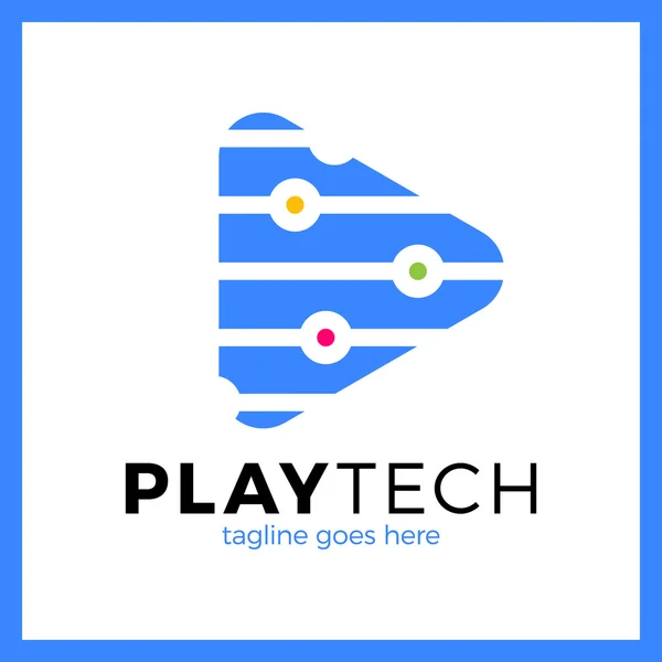 Play Tech logotyp — Stock vektor