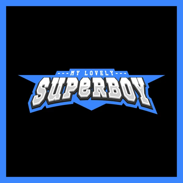 Superhjälten pojke power full typografi, t-shirt grafik — Stock vektor