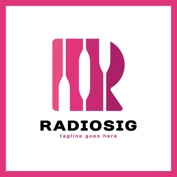 Γράμμα R λογότυπο - σήμα του ραδιοφώνου — Διανυσματικό Αρχείο