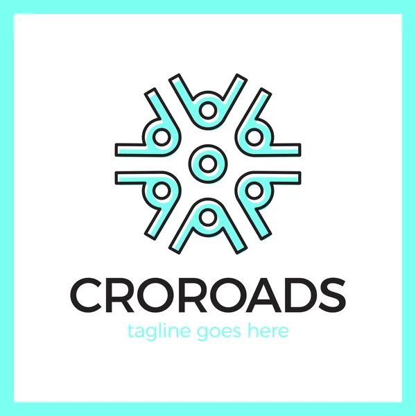 Kolo Crossroad logotyp — Stockový vektor