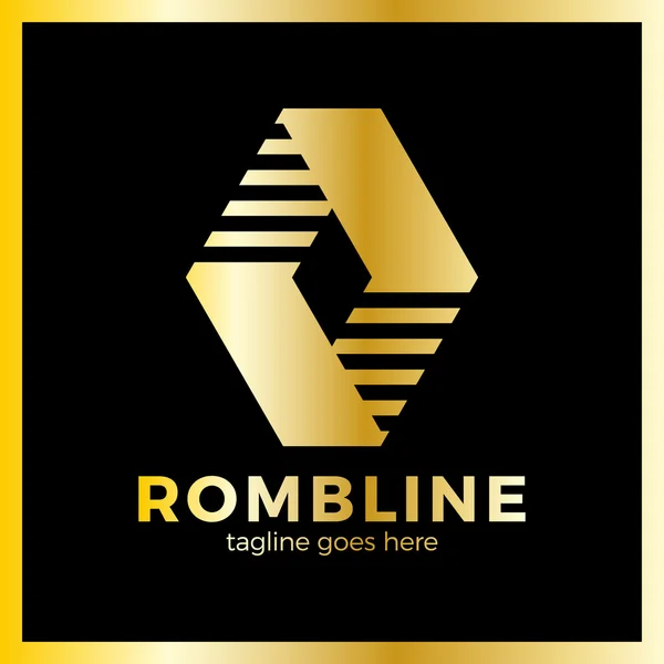 Логотип линии Ромба — стоковый вектор