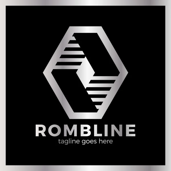 Логотип линии Ромба — стоковый вектор