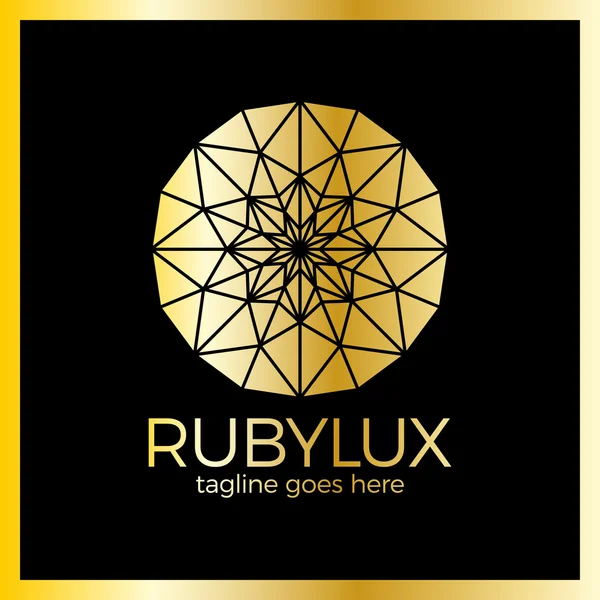 Logo de lujo de rubí - Tienda de joyas — Archivo Imágenes Vectoriales