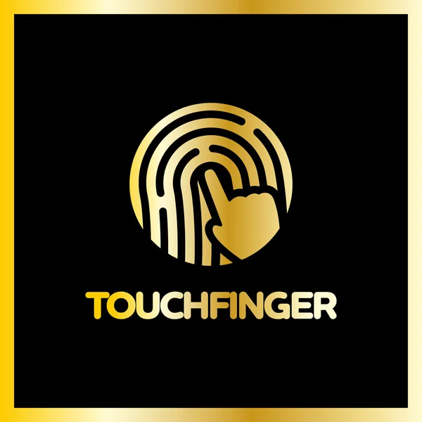 Touch Fingerprint App Logo — Stock Vector