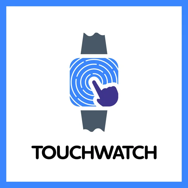 Touch torget klockan App logotyp — Stock vektor