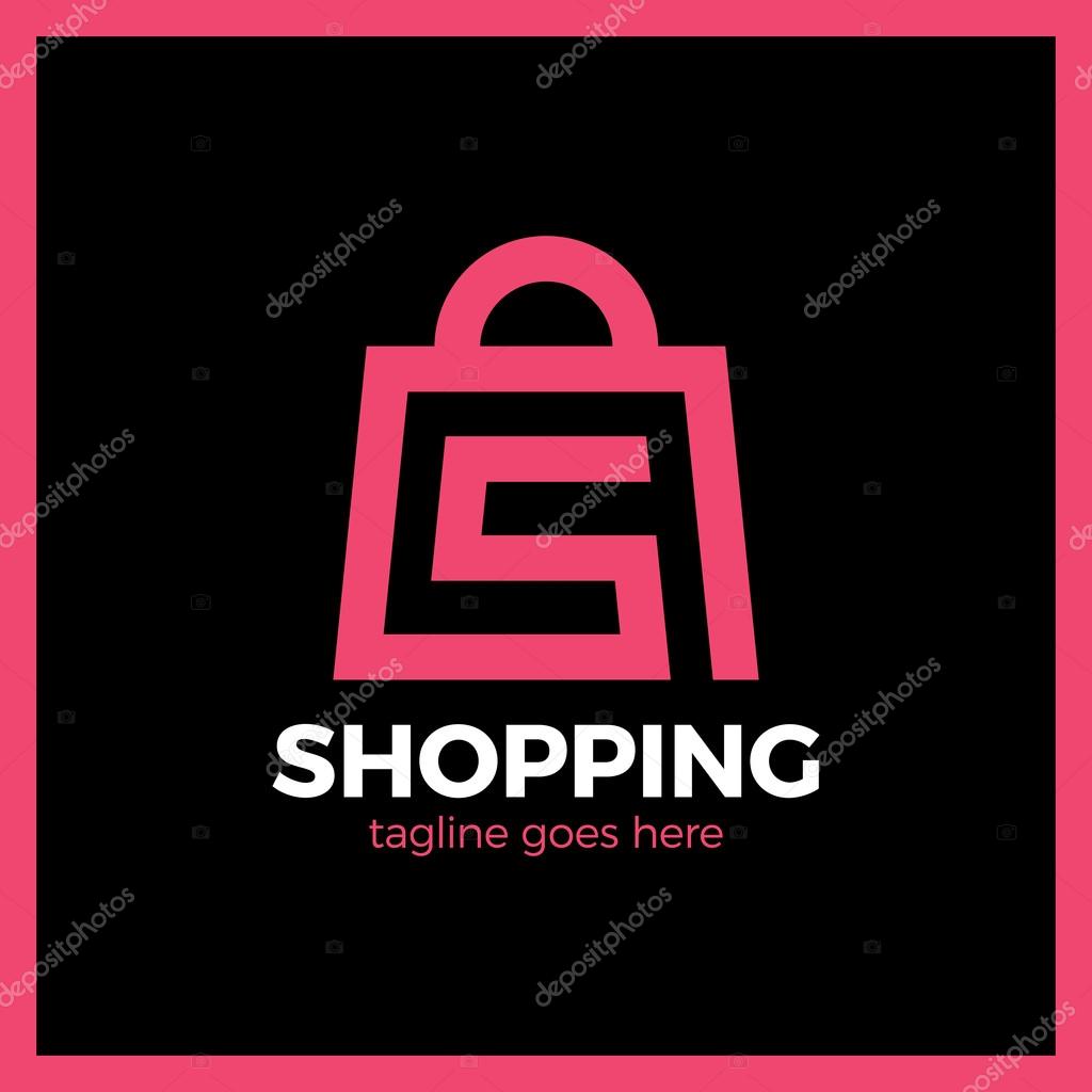 Shop Bag Logo - Letter S. Shopping online.
