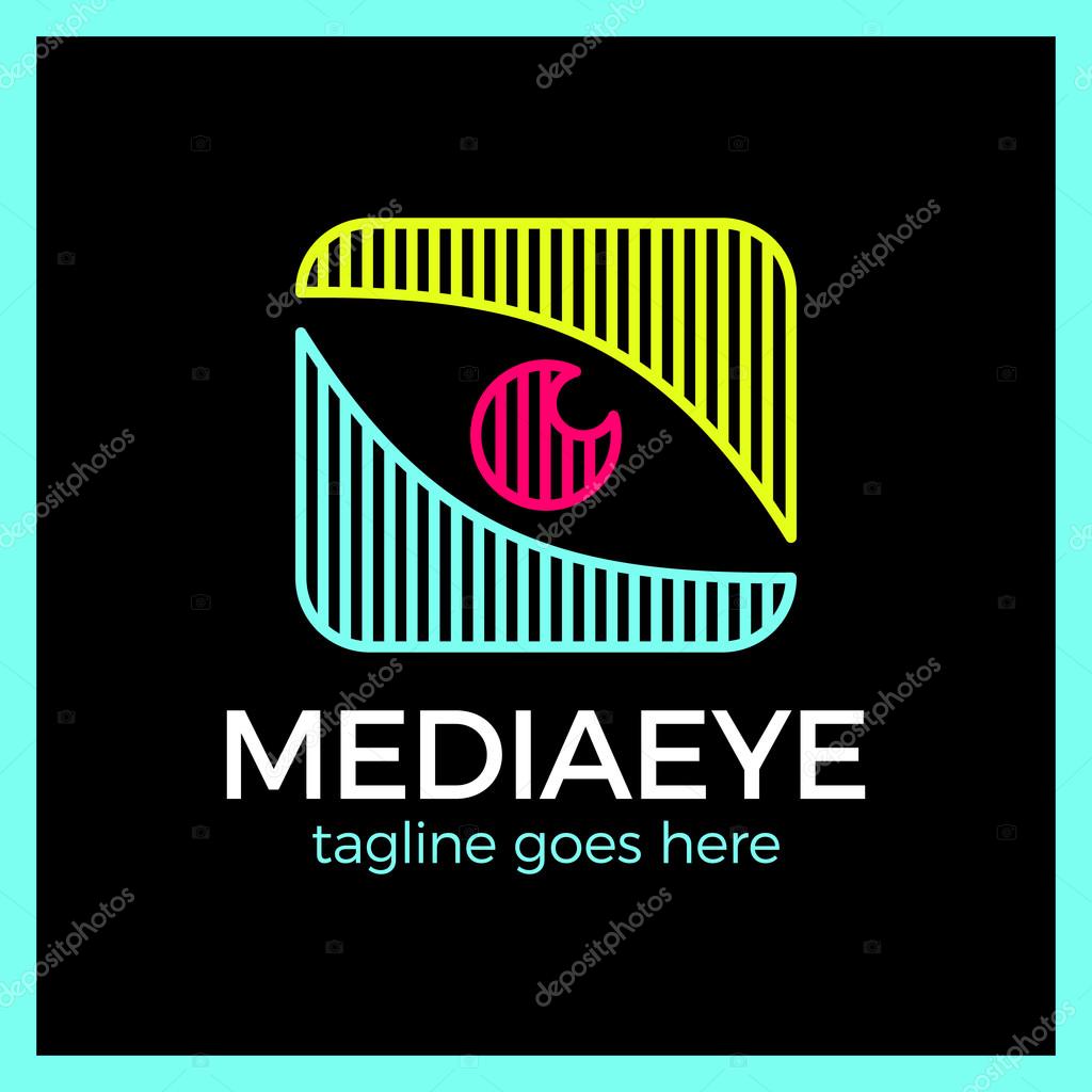 Media Eye Logo. Eye Logo design vector template. Colorful media icon. Creative Vision Logotype concept.