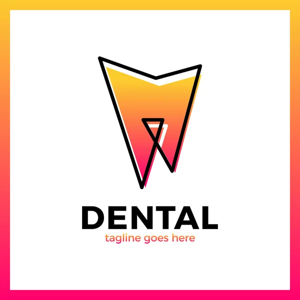 Logo de línea de dientes — Vector de stock