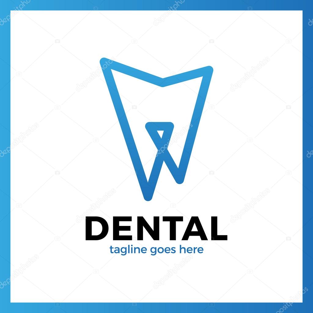 Teeth Dental Line Logotype.