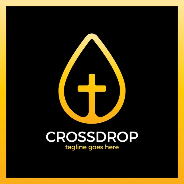 Kreuz-Tropfen-Logo - Christblut — Stockvektor