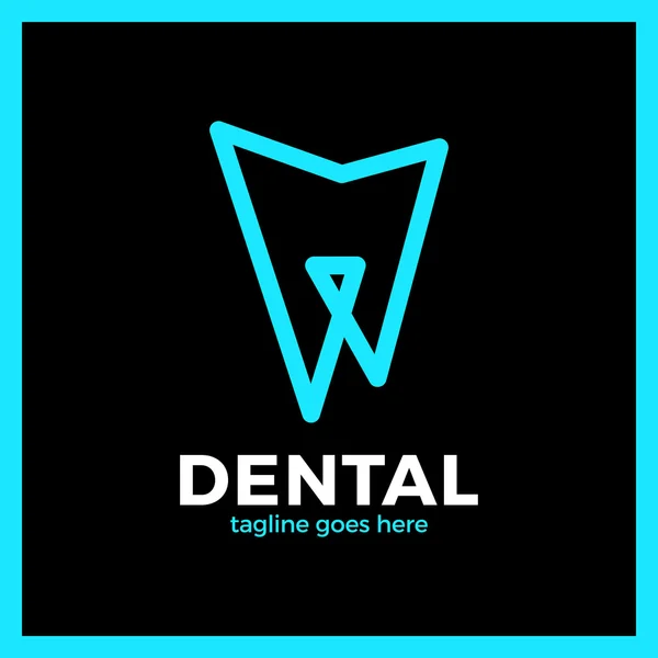 Zęby linia Logo — Wektor stockowy