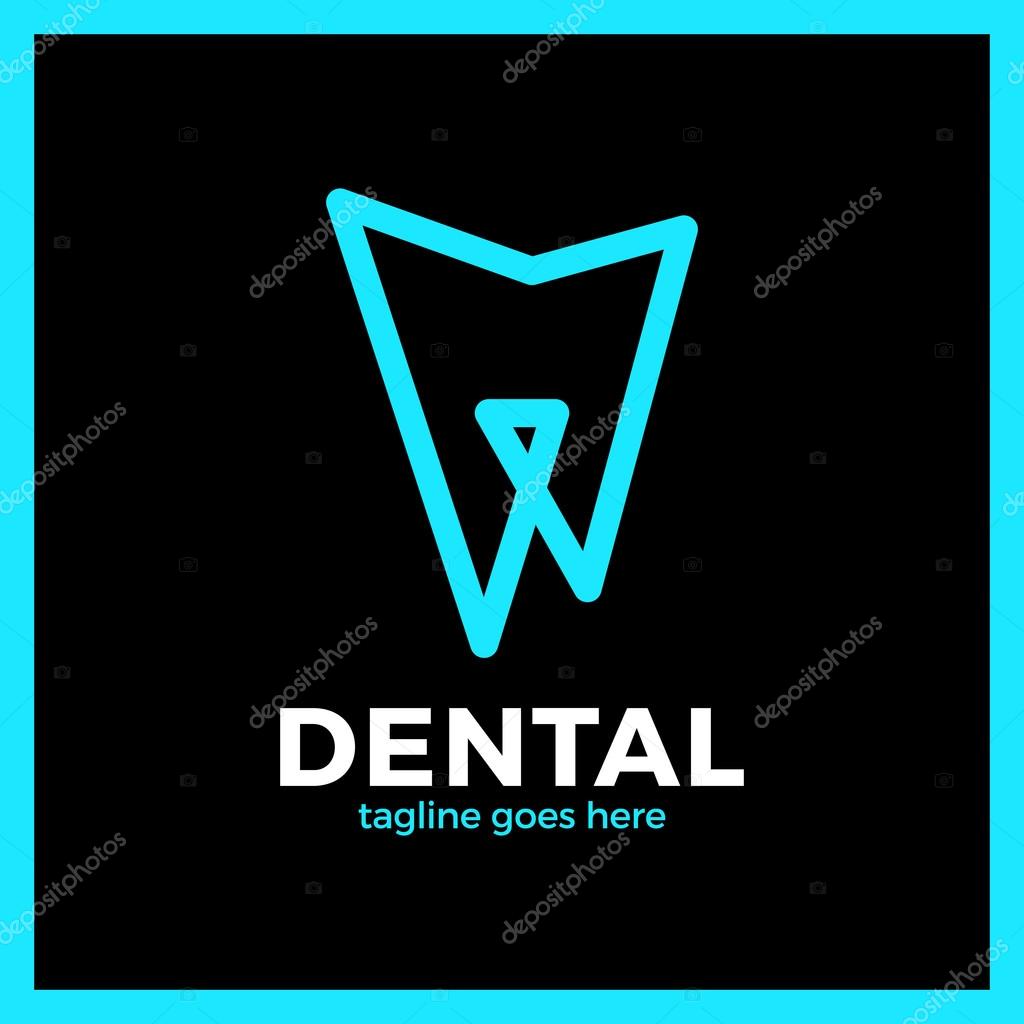 Teeth Dental Line Logotype.